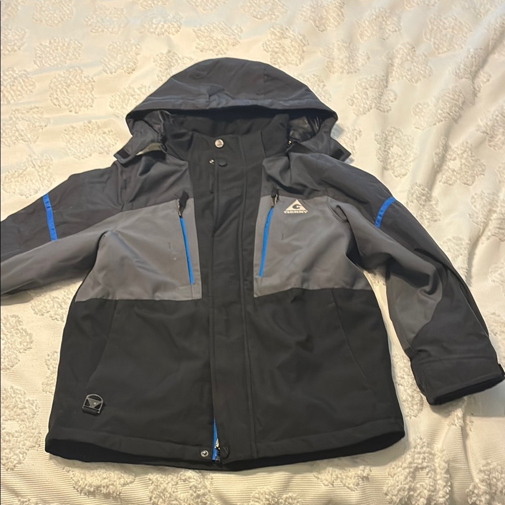 Gerry Weber Kids Black and Gray Raincoat with Blue Highlights